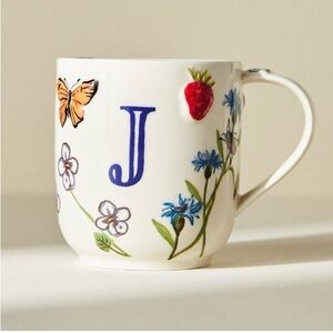 NEW Anthropologie Monarch Monogram Mug Letter J
